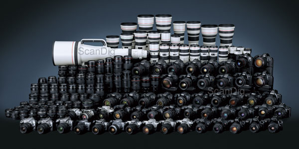 Übersichtsbild Canon EOS System - Kameras und Objektive